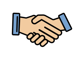 Business agreement handshake line art icon for apps and websites. Vector illustration element.