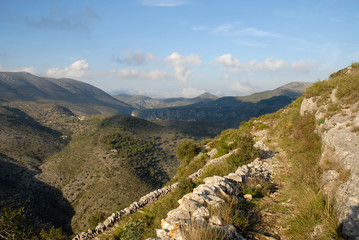 Historic Mozarabic mule trail in the Valle de Laguar, now a popular hiking track known as the Six Thousand Steps, near Benimaurell, Alicante Province, Spain