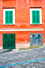 Procida (Italy) - Colored walls of houses in Procida, a little island in Campania, southern Italy