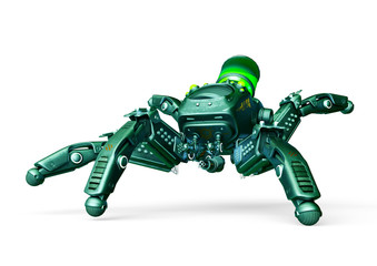 spider mech in white background walking