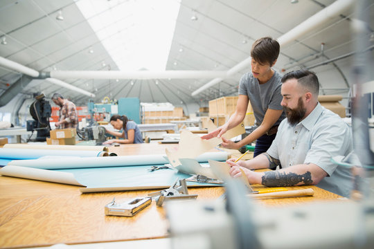 Workers In Textile Manufacturing Plant