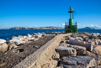 Procida (Italy) - View of Monte di Procida from the Procida's harbour