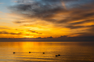 Sonnenaufgang mit schöner Wolkenstimmung Bodensee	