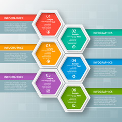 Abstract 3D Paper Infographics. Business template .Vector illustration