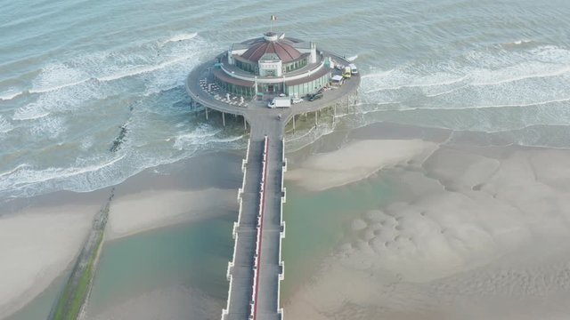 Belgium belgie pier in blankenbergen luchtbeelden aan de kust