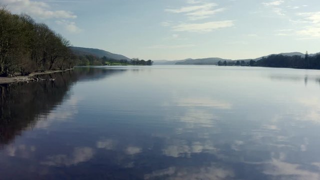 Aeriel footage of Coniston Water in the Lake District