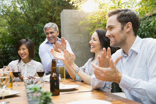 Friends Enjoying Outdoor Dinner Party