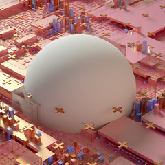 Fototapeta na wymiar Tech futuristic geometric background. 3d illustration, 3d rendering.