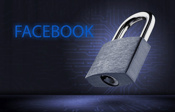 Facebook Social Network Data Security Concept. Profile Privacy On A Social Network.