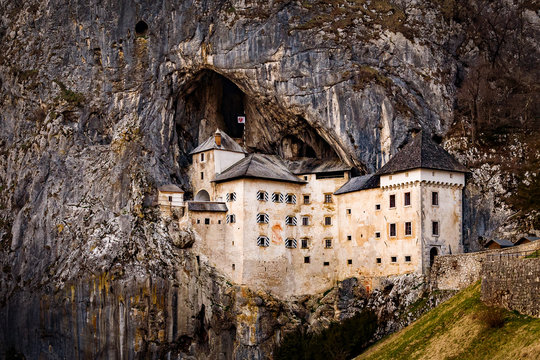 Predjama Castle built within a cave mouth in Slovenia