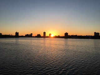 Fototapeta premium Sunset in Boston from the esplanade