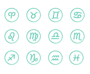 星座アイコン　水彩テクスチャー青