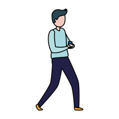 man with smartphone avatar character