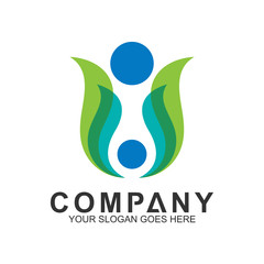 family logo with leaf shape style, healthy people, adoption symbol, foundation and community care icon, parents and children vector, helping logo