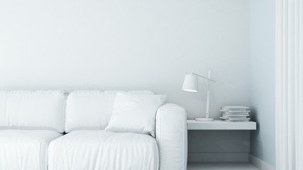 The interior living minimal and work space in condominium