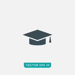 Graduation Cap Icon Design, Vector EPS10