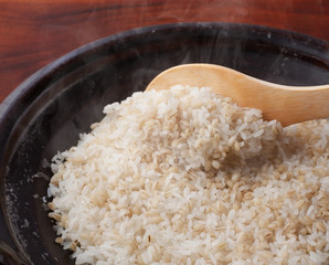  　　もち麦ご飯　土鍋炊き