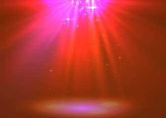 Abstract magic light background. Red holiday burst.