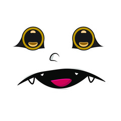 Cute Various Monster Face Emoticon for T-Shirt or Cloth Printing