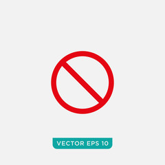 No Sign Icon Design, Vector EPS10