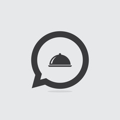 Simple Food Tray Speech Bubble Icon
