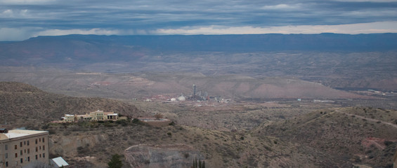 Obraz premium Aerial view of Arizona mining facility in the Desert