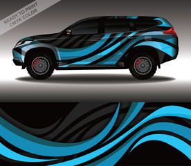 Car wrap decal design vector, custom livery race rally car vehicle sticker and tinting.