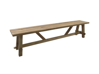 Modern Stylish Bench for Home Interior and Garden Outdoor Furniture made from Teak Wood in Isolated Background