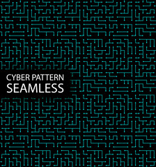 Seamless cyber pattern. Circuit board texture. Digital high tech style vector background