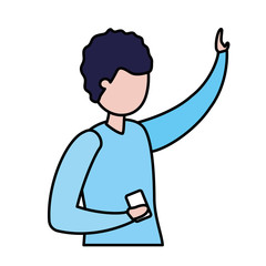 man with smartphone avatar character