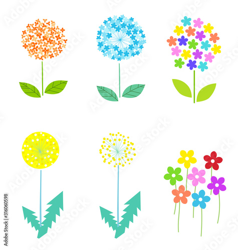 春の花のデザインイラスト Wall Mural Wallpaper Murals Dragontiger8