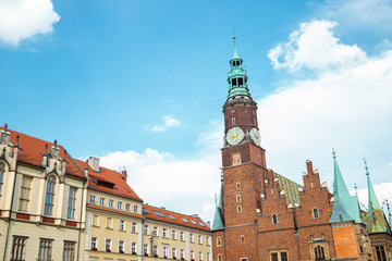 Obraz premium Rynek Starego Ratusza we Wrocławiu, Polska