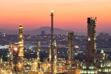 Obraz na płótnie Canvas Industrial view at oil refinery plant form industry zone.