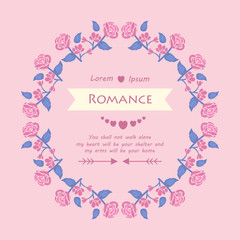 Wallpaper design for romance greeting card, with seamless style of leaf and floral frame. Vector