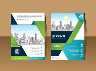 Business Brochure Background Design Template, Flyer Layout, Poster, Magazine, Annual Report, Book, Booklet with Building Image. Size A4 Vector Design illustration