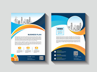 Business Brochure Background Design Template, Flyer Layout, Poster, Magazine, Annual Report, Book, Booklet with Building Image. Size A4 Vector Design illustration