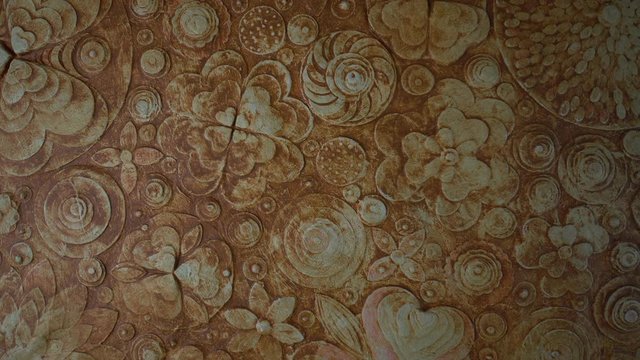 Summer festive or Midsummer, solstice contemporary artwork painting drapery. Floral pattern rotation view made of fantasy flowers. View flat lay of Valentine's background.