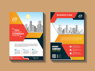 Business Brochure Background Design Template, Flyer Layout, Poster, Magazine, Annual Report, Book, Booklet with Building Image. Size A4 Vector Design illustration