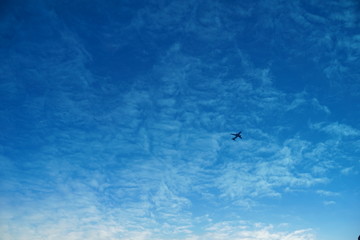 blue sky and plane