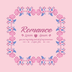 Beautiful crowd of leaf and floral frame, for elegant romance invitation card template design. Vector