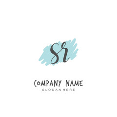 Fototapeta premium Handwritten initial letter S R SR for identity and logo. Vector logo template with handwriting and signature style.