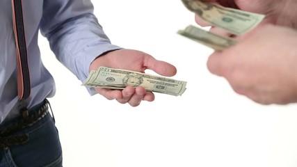 One paying cash to another man