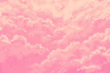 Pink Clouds Watercolor Painting