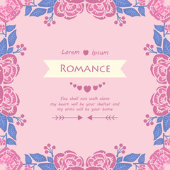 Beautiful Ornament of leaf and floral frame, for beautiful romance invitation card design. Vector