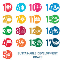 Icons Set .Sustainable Development Goals. 