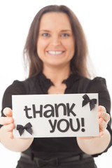 Thank you smiling business woman! 