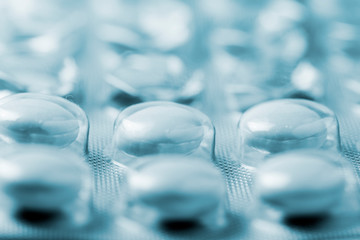 Foil packaging for tablets macro
