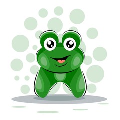 cute frog mascot cartoon design vector