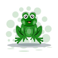 cute frog mascot cartoon design vector