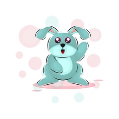 cute rabbit mascot cartoon design vector